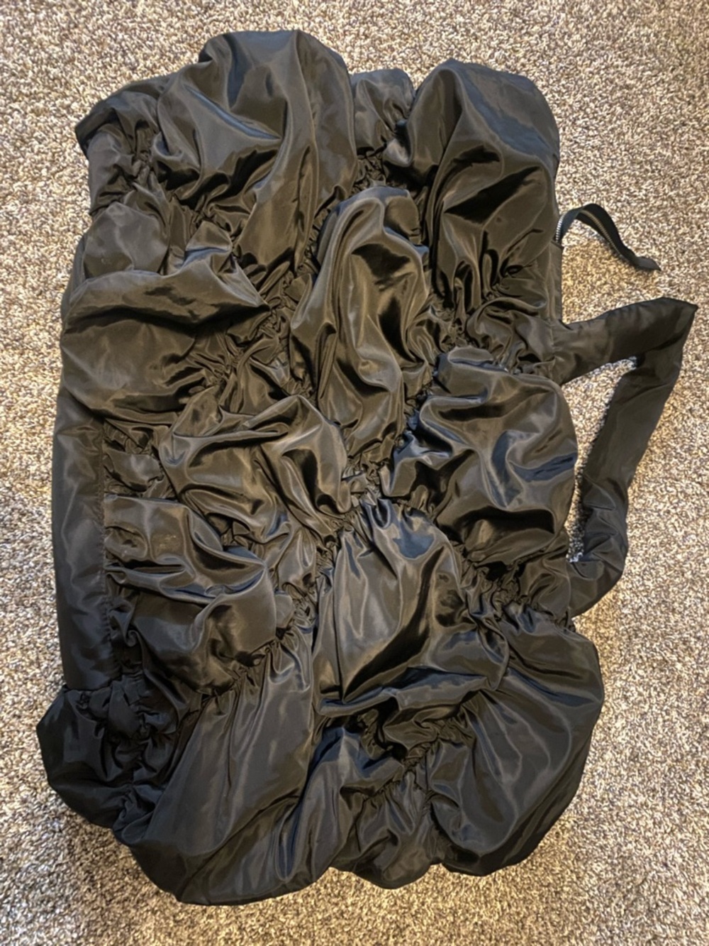 ASOS Topshop Oversized Black Tote with Ruffle/Puffer Detail - Picture 4 of 6